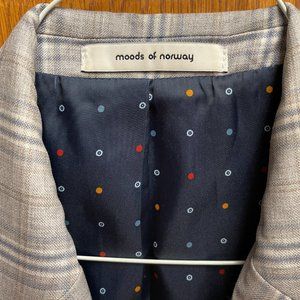 MOODS OF NORWAY Wool Plaid Print Blazer